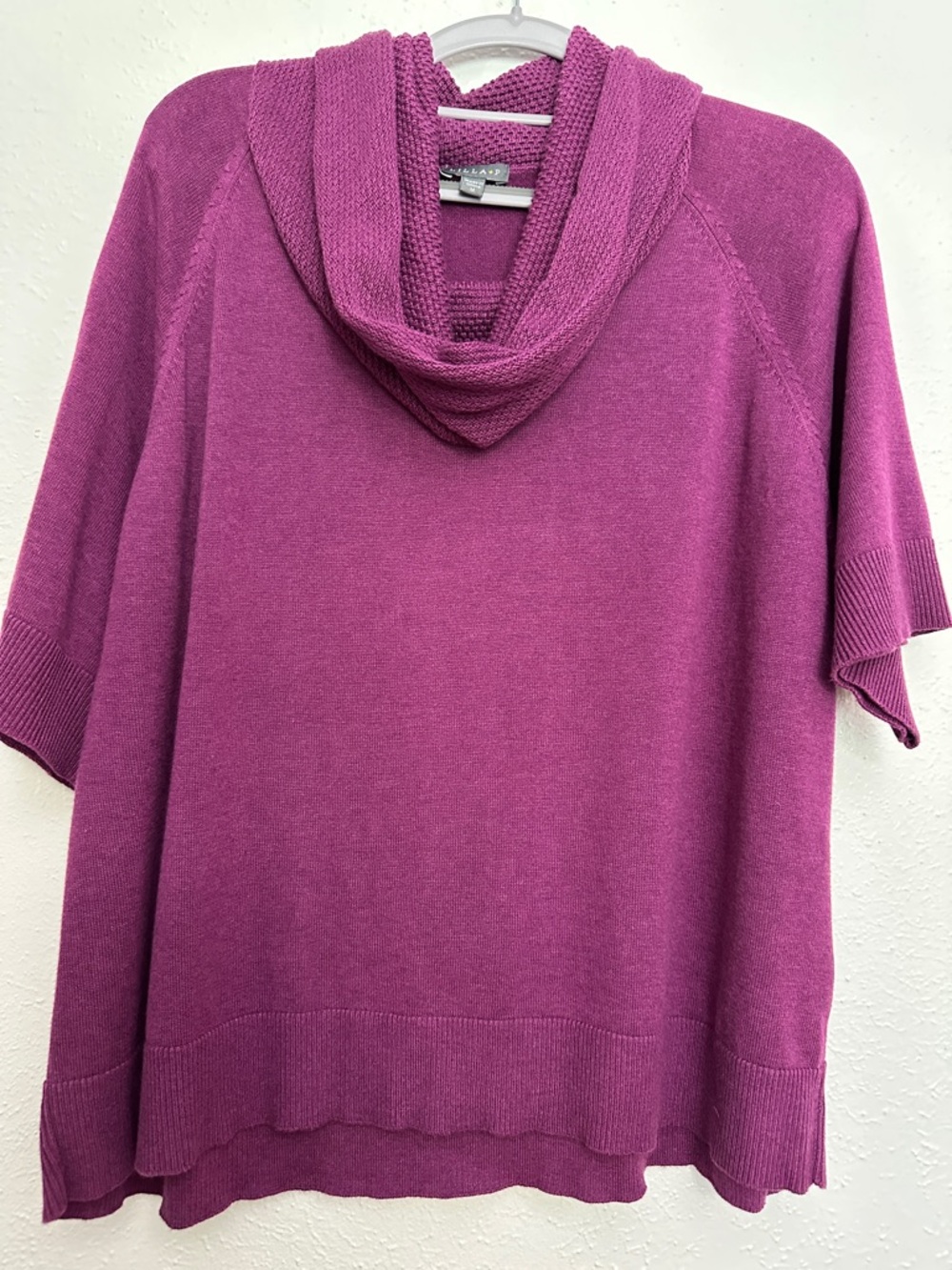 Lilla P Cowl Neck Short Sleeve Knit Top
